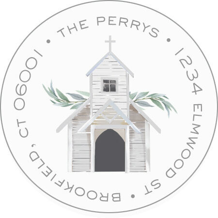 Going To The Chapel Round Address Labels